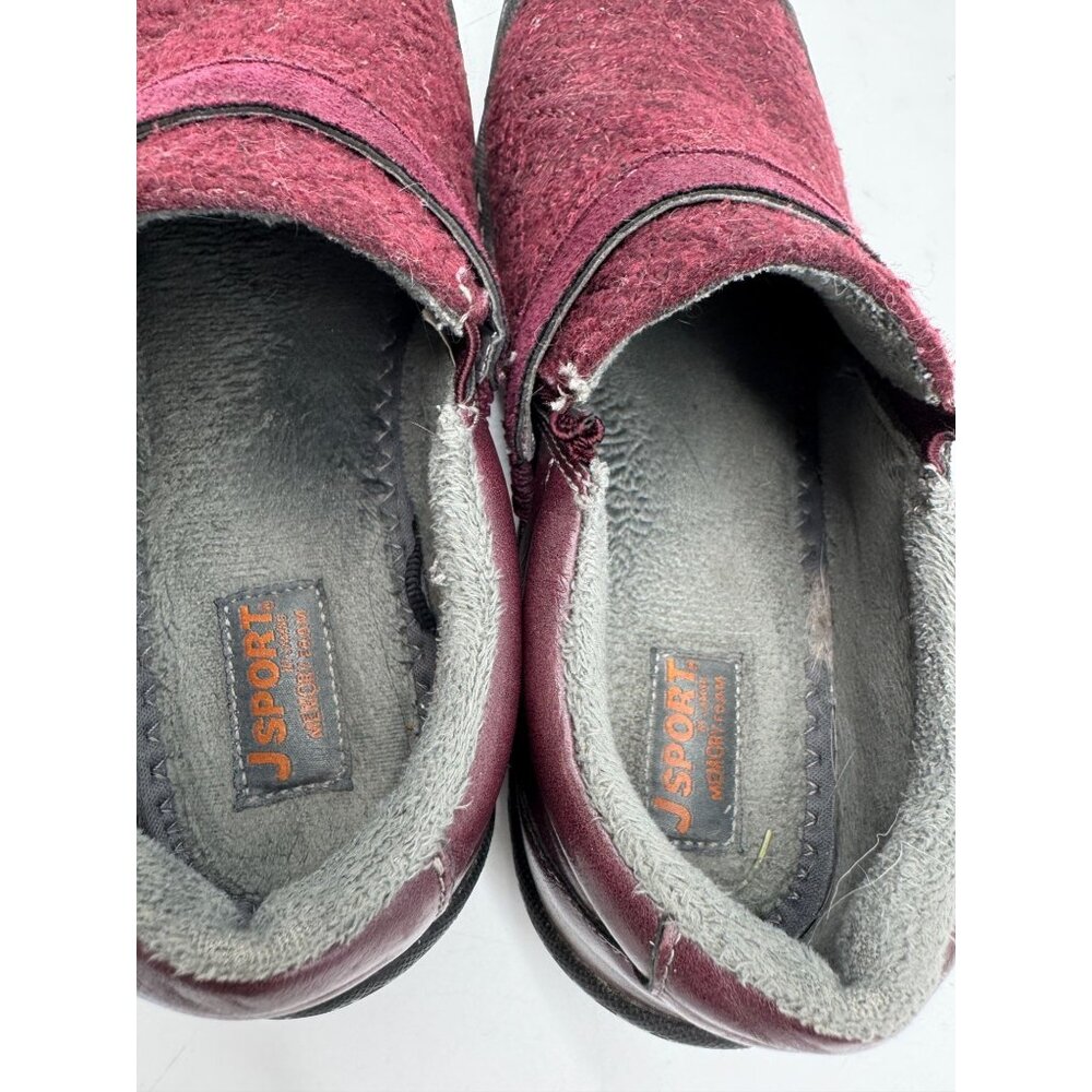 Jsport Womens Blair Slip-On Comfort Shoes Size 8M Maroon Cozy Memory Foam Winter - Picture 9 of 13